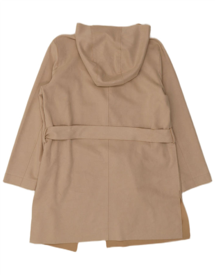 Женское пальто с капюшоном Zara UK 14, средний бежевый, полиэстер
