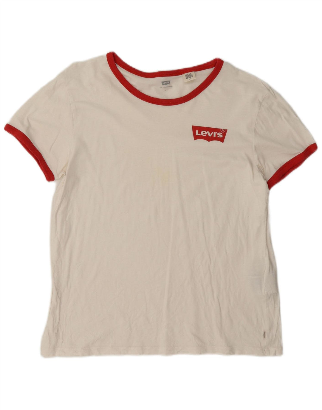 Женская футболка Levi's Top UK 16, большой белый хлопок