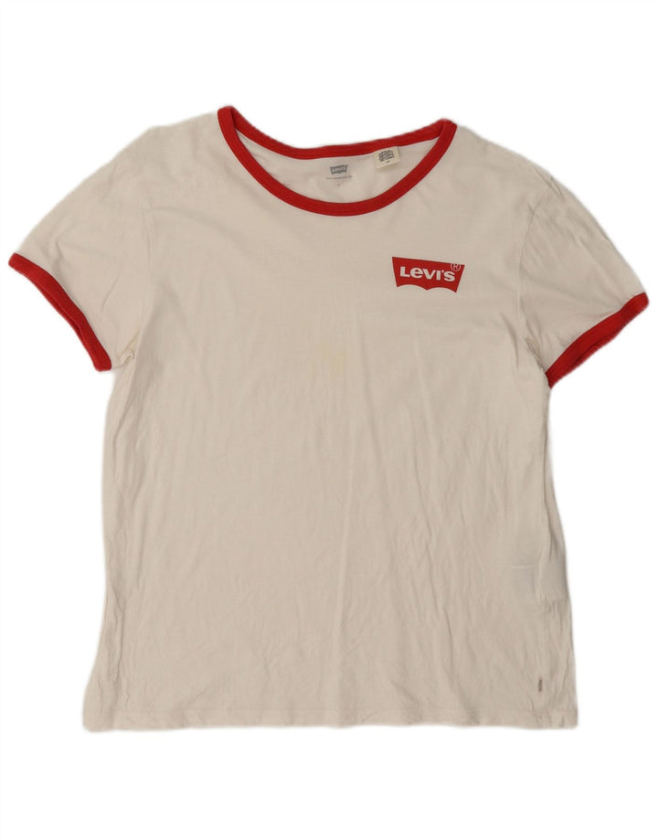 Женская футболка Levi's Top UK 16, большой белый хлопок