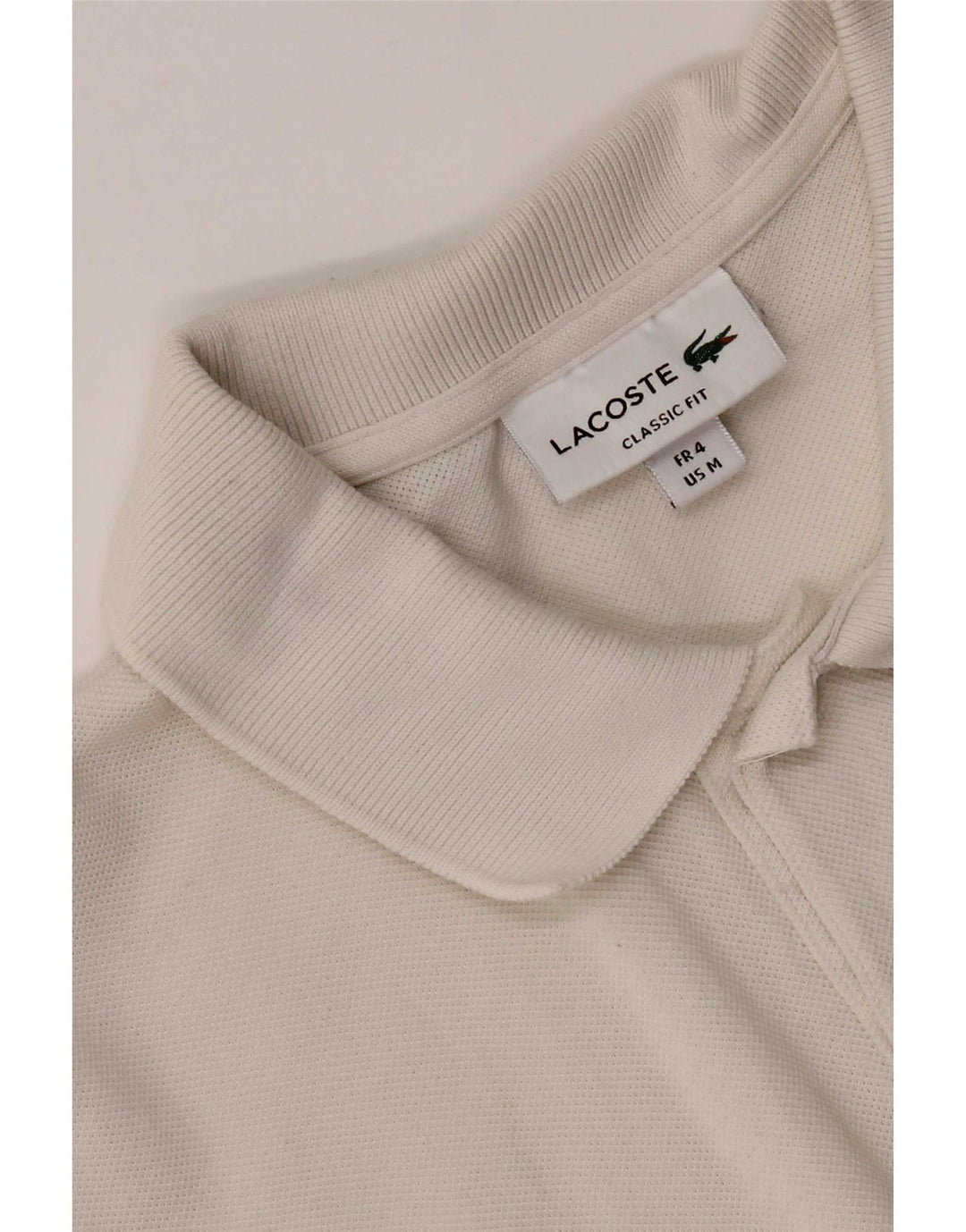 Мужская рубашка-поло классического кроя Lacoste, размер 4, средний белый