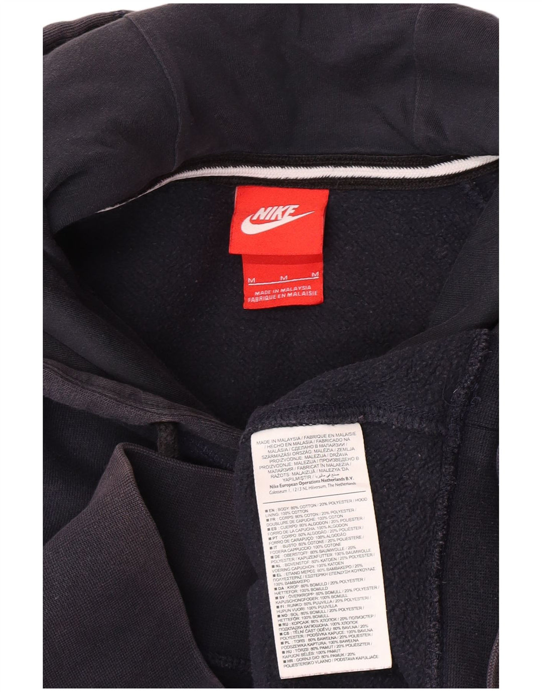 Мужской джемпер с капюшоном с графическим рисунком Nike, средний темно-синий, хлопковый
