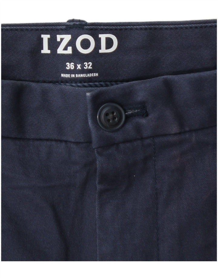 IZOD Мужские прямые брюки чинос W36 L32 Темно-синие хлопковые