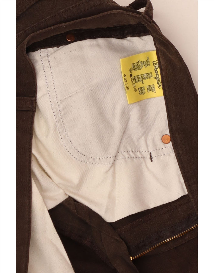 Мужские прямые повседневные брюки WRANGLER W32 L30, коричневые, хлопковые