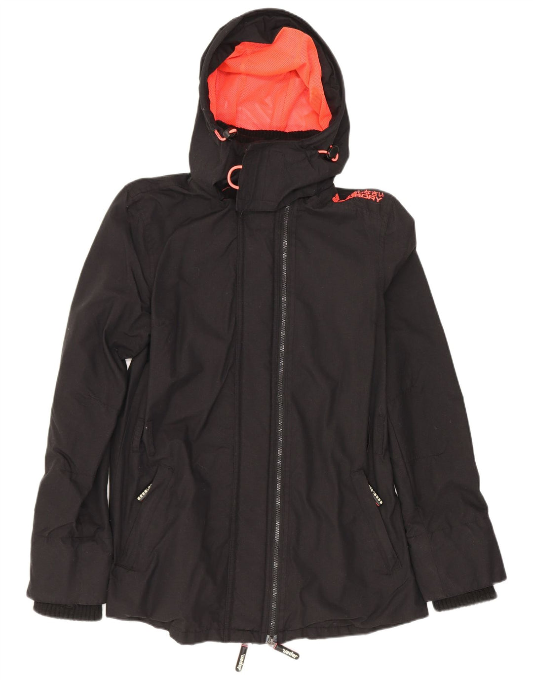 Женская дождевик с капюшоном Superdry The Windmac UK 36, маленький черный полиэстер