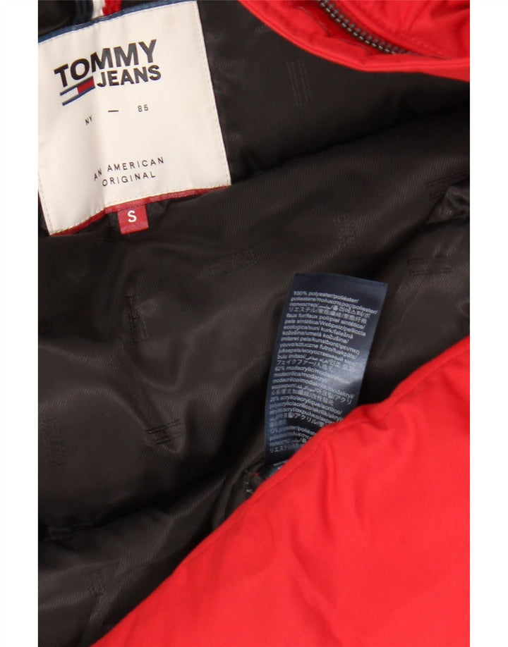 Женская стеганая куртка с капюшоном Tommy Hilfiger UK 10, маленькая, красный, полиэстер