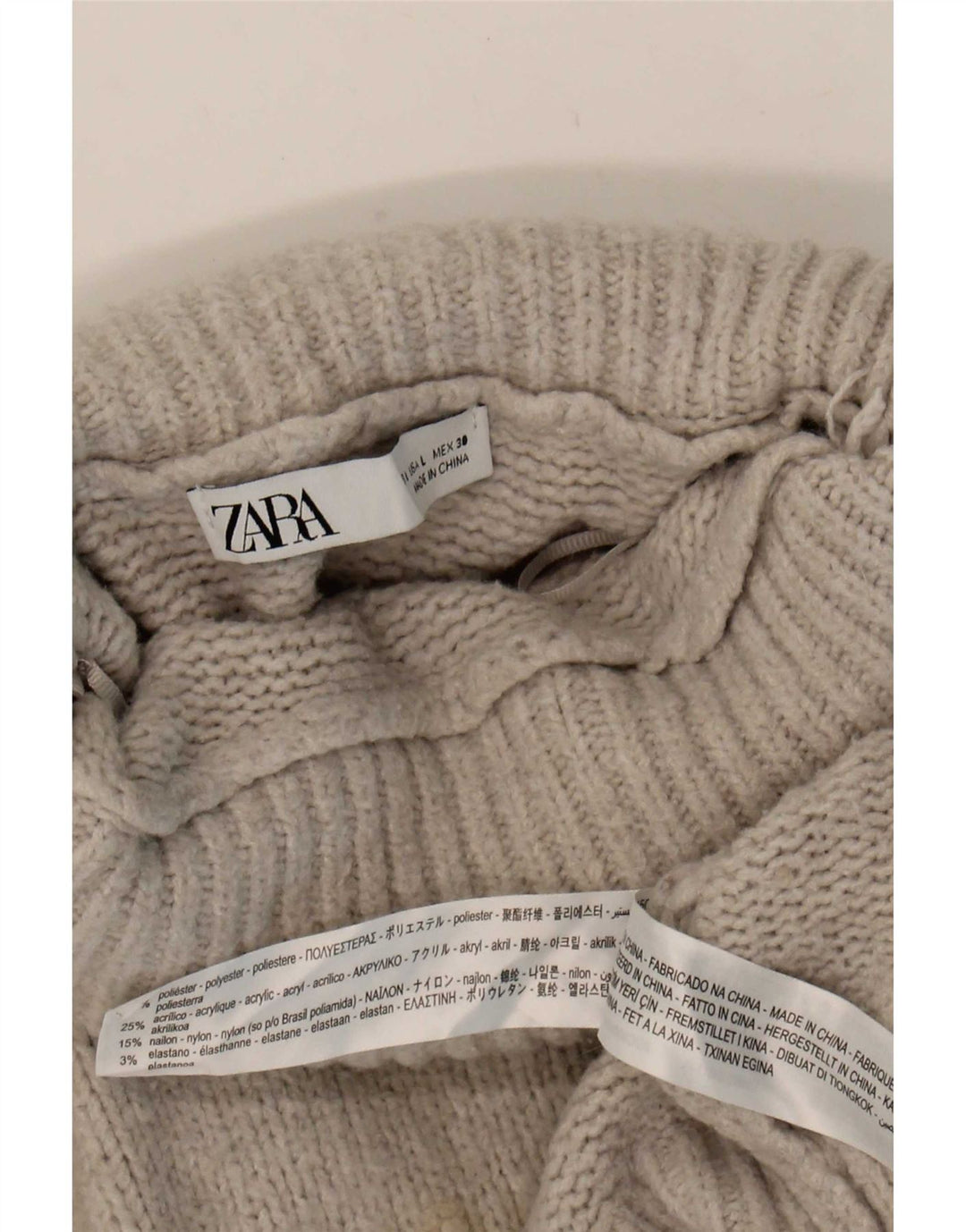 Женский свободный джемпер с высоким воротником Zara UK 14, большой серый полиэстер