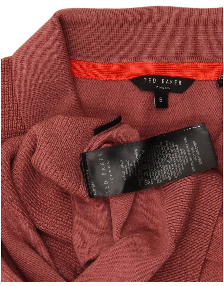 Мужская рубашка-поло Ted Baker, размер 6, 2XL, красный полиэстер