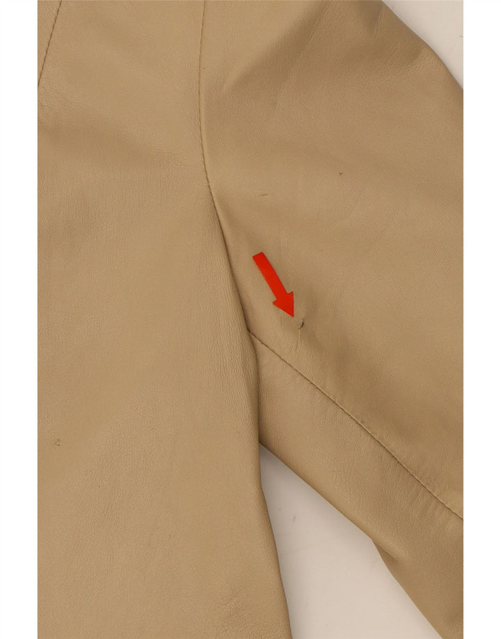 VINTAGE Womens Leather Jacket IT 48 XL Beige Leather Vintage Vintage and Second-Hand Vintage from Messina Hembry 