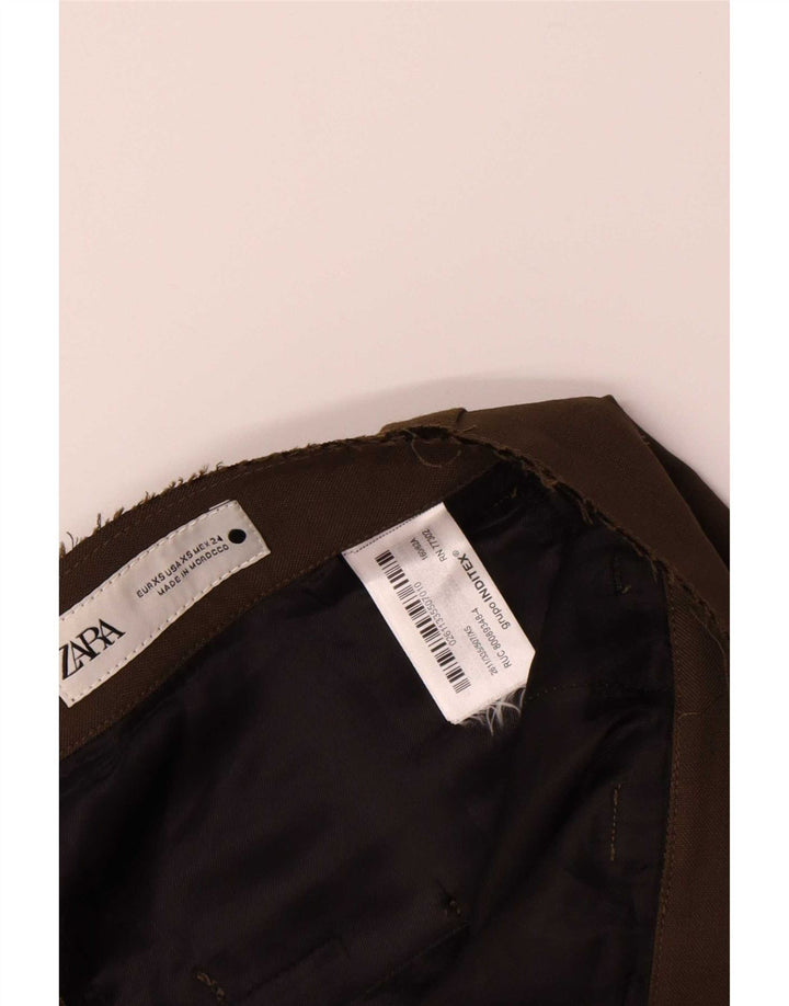 Женские брюки чинос Zara Bootcut XS W24 L33, хаки, полиэстер