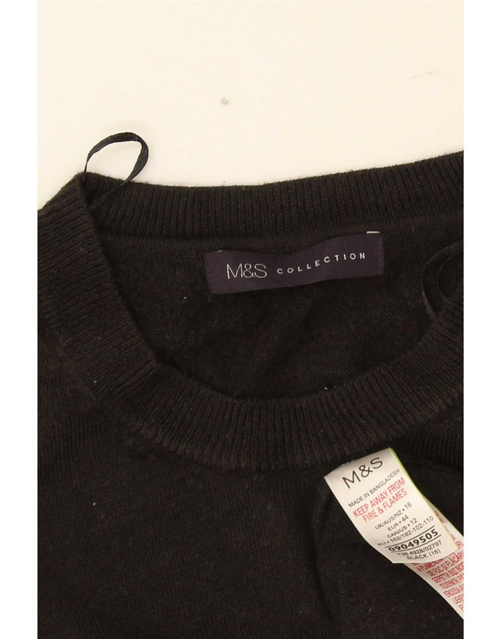 Женский джемпер с круглым вырезом Marks & Spencer, Великобритания 16, большой черный