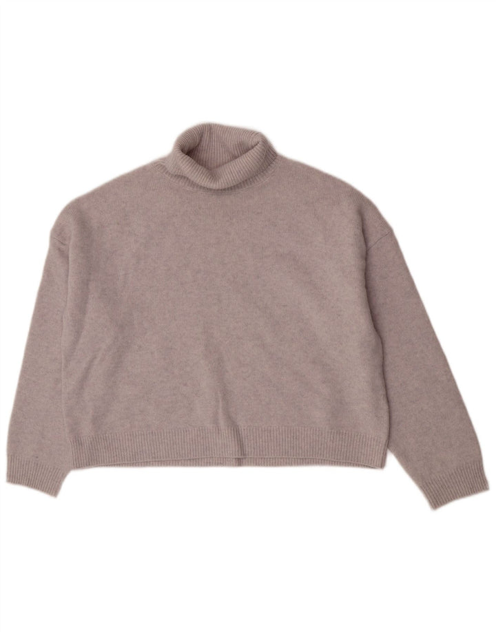 Женский свободный джемпер с высоким воротником Massimo Dutti UK 6 XS, серая шерсть