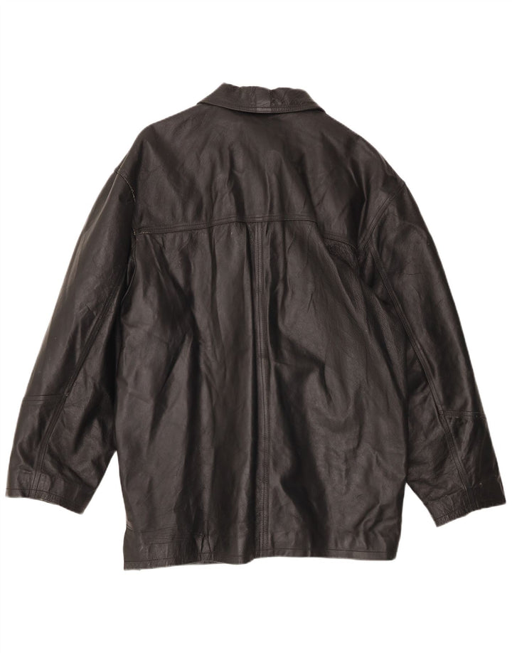 Мужская кожаная куртка VINTAGE IT 54 2XL черная кожа