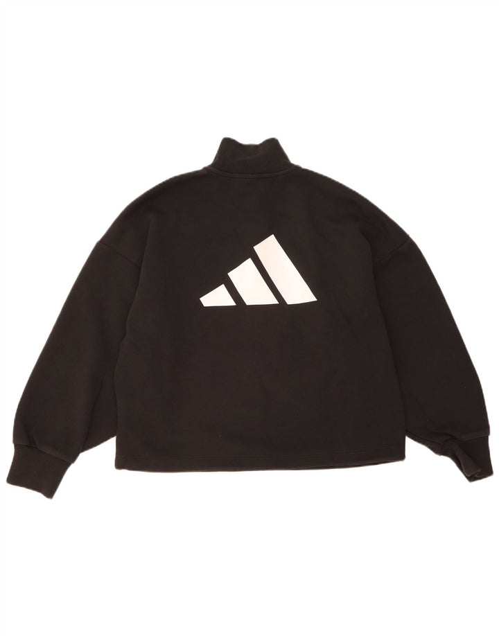 Женский джемпер оверсайз с рисунком Adidas UK 12/14, средний черный
