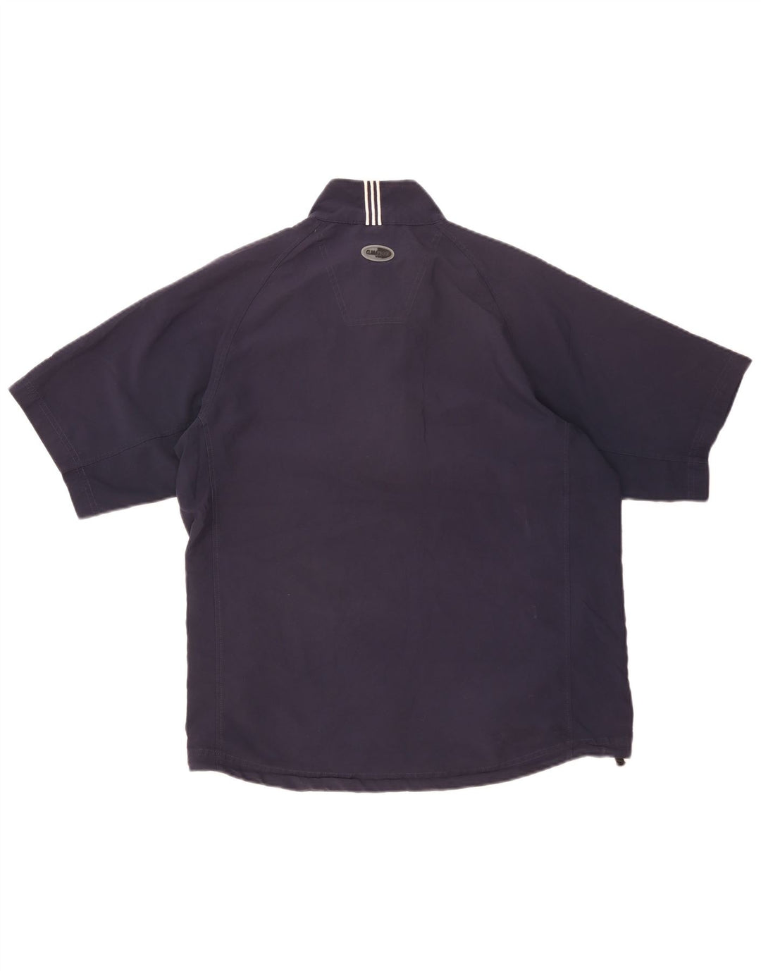 Adidas Мужской пуловер с коротким рукавом и воротником-молнией, спортивный костюм, средний темно-синий