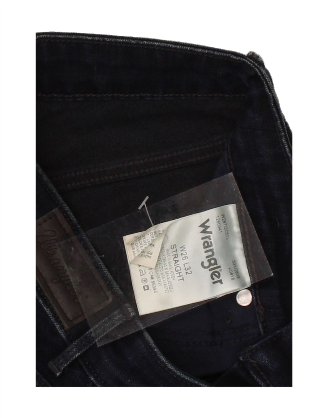 WRANGLER Womens Straight Jeans W26 L32 Navy Blue Cotton Vintage Wrangler and Second-Hand Wrangler from Messina Hembry 