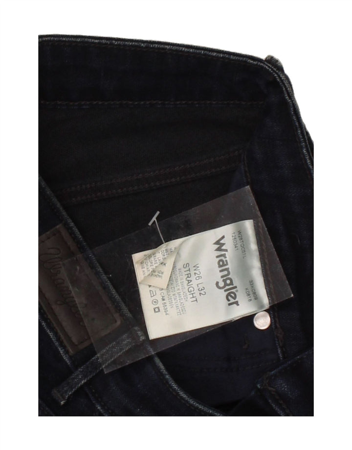 WRANGLER Womens Straight Jeans W26 L32 Navy Blue Cotton Vintage Wrangler and Second-Hand Wrangler from Messina Hembry 