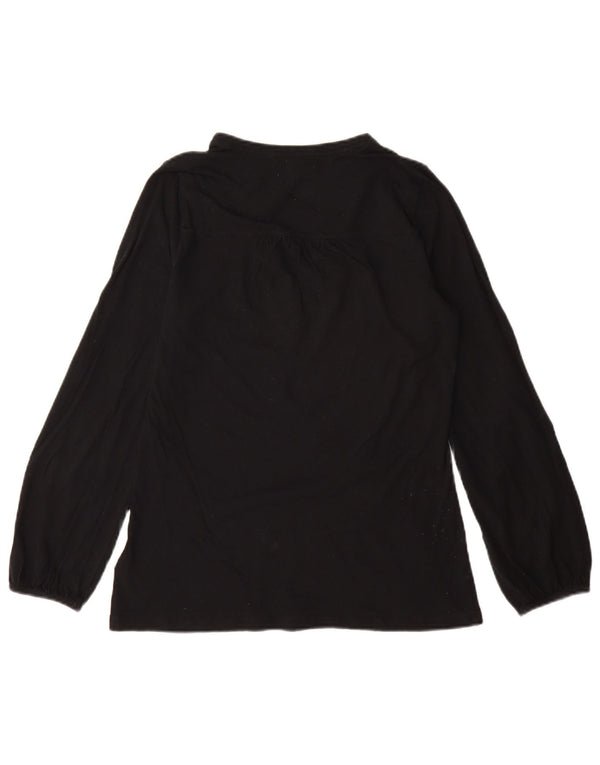 Женская блузка с длинным рукавом Ralph Lauren Top UK 12, средний черный хлопок