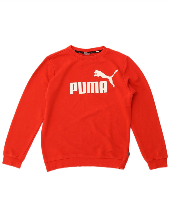 Джемпер с рисунком Puma для девочек 13–14 лет, красный хлопок