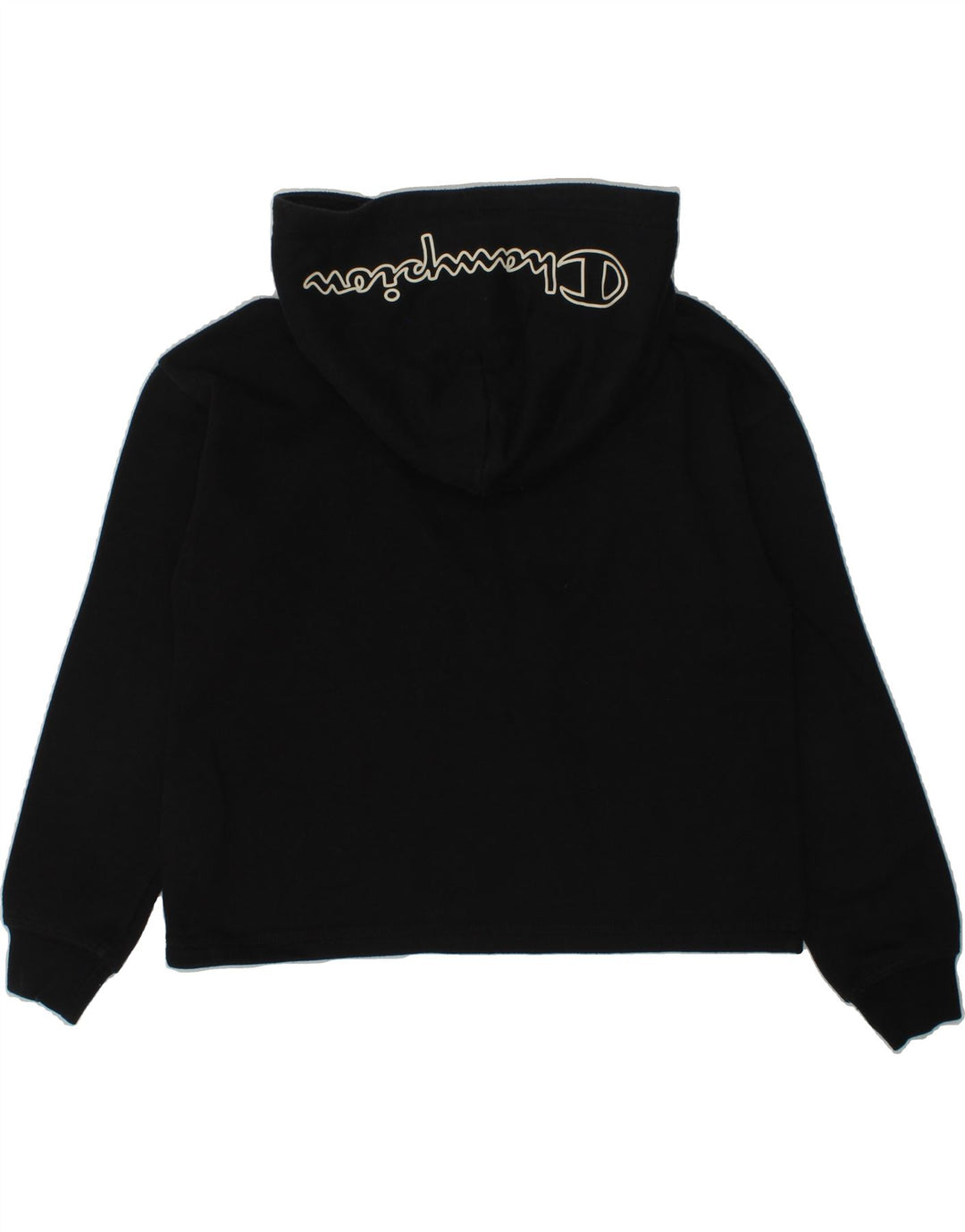 CHAMPION Girls Hoodie Jumper 7-8 Years Small  Black Cotton | Vintage Champion | Thrift | Second-Hand Champion | Used Clothing | Messina Hembry 