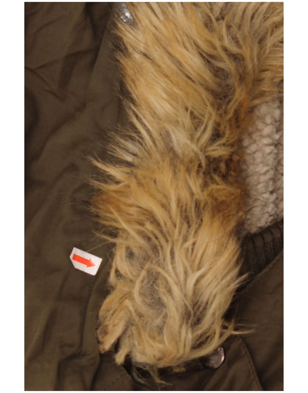 SUPERDRY Womens Hooded Parka Jacket UK 16 Large Khaki Polyester