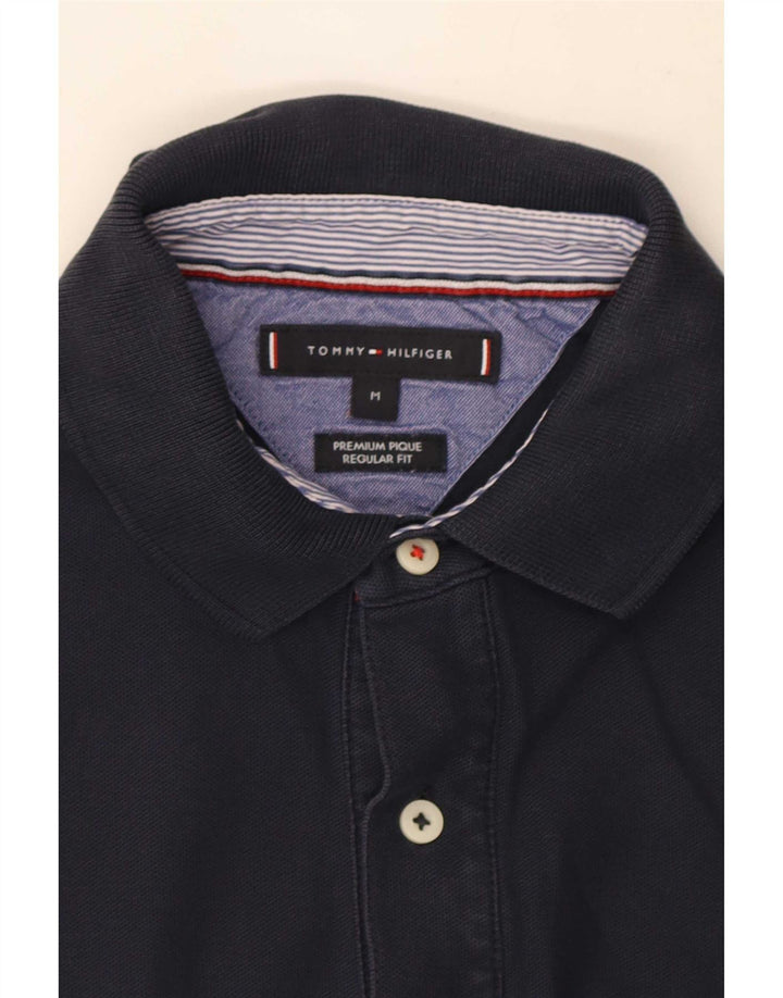 Мужская рубашка поло Tommy Hilfiger среднего размера, темно-синяя