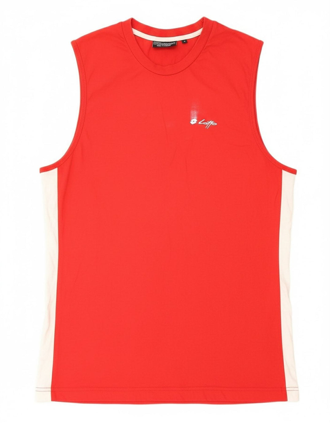 LOTTO Mens Vest Top XL Red Colourblock Cotton