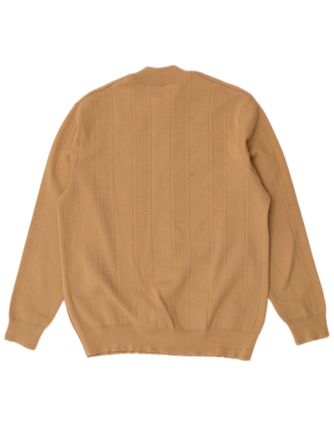 Винтажный мужской свитер с круглым вырезом, средний коричневый