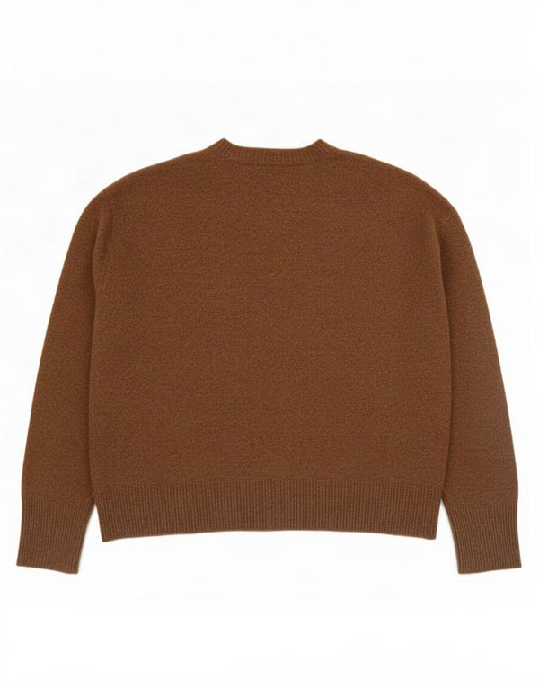 Женский свободный джемпер с круглым вырезом Zara UK 14, средний коричневый цвет