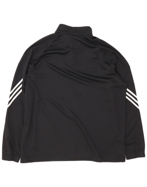 Adidas Mens Climalite Zip Neck Pullover Tracksuit Top 2XL Black Polyester