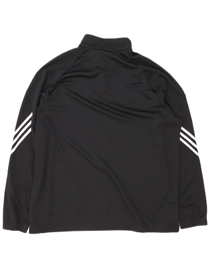 Мужской пуловер с воротником на молнии Adidas Climalite, спортивный костюм 2XL, черный полиэстер
