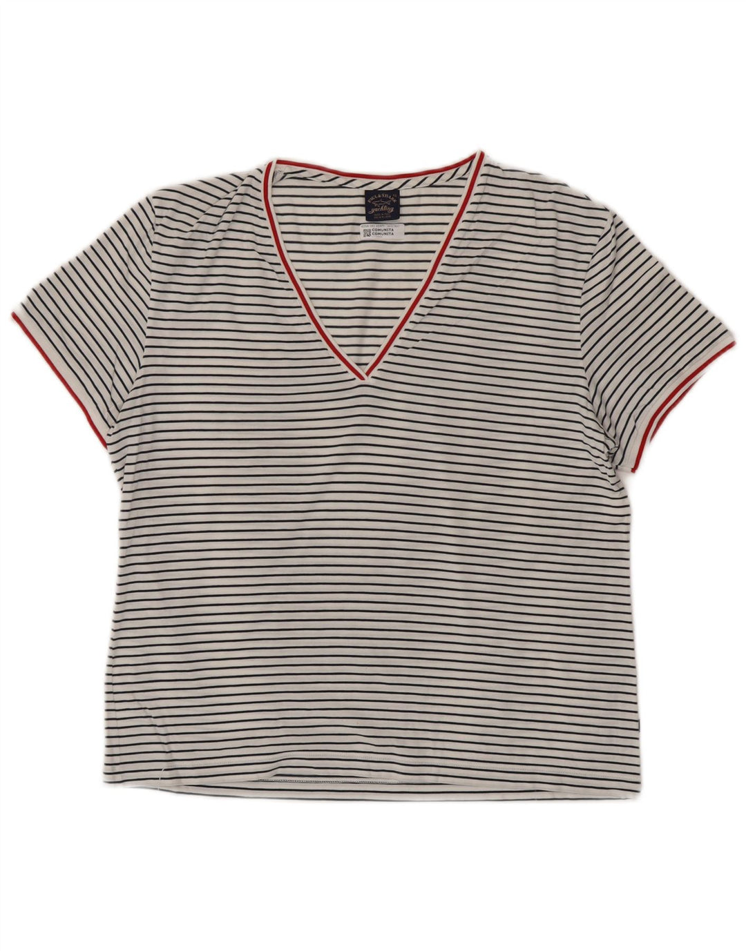 Женская футболка PAUL & SHARK Top UK 18 XL, хлопок в белую полоску