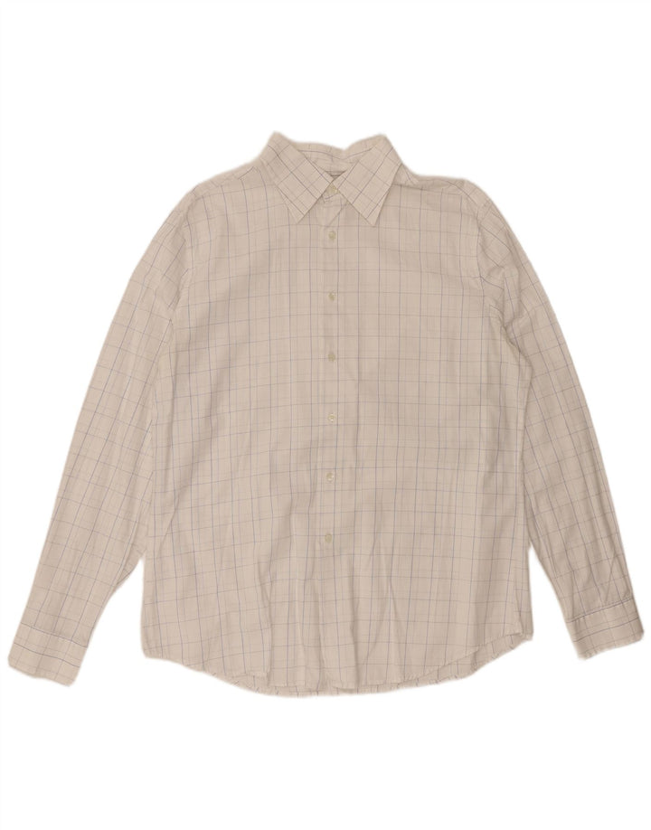 Мужская рубашка BENETTON XL, белая клетка, хлопок