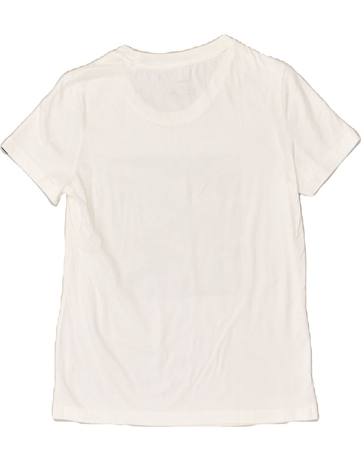 ADIDAS Womens Graphic T-Shirt Top UK 12/14 Medium White Cotton | Vintage Adidas | Thrift | Second-Hand Adidas | Used Clothing | Messina Hembry 