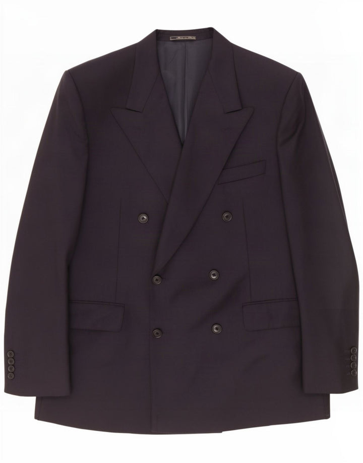 Мужской двубортный пиджак Corneliani UK 40, большой темно-синий, шерстяной