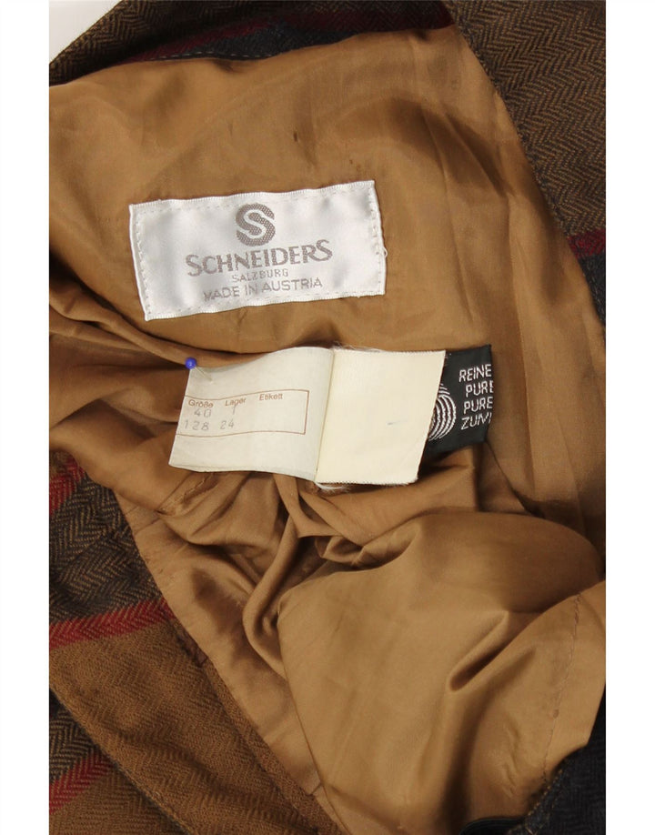 Женская юбка-трапеция Schneiders EU 40 Medium W28 Коричневая клетка в клетку, новая шерсть