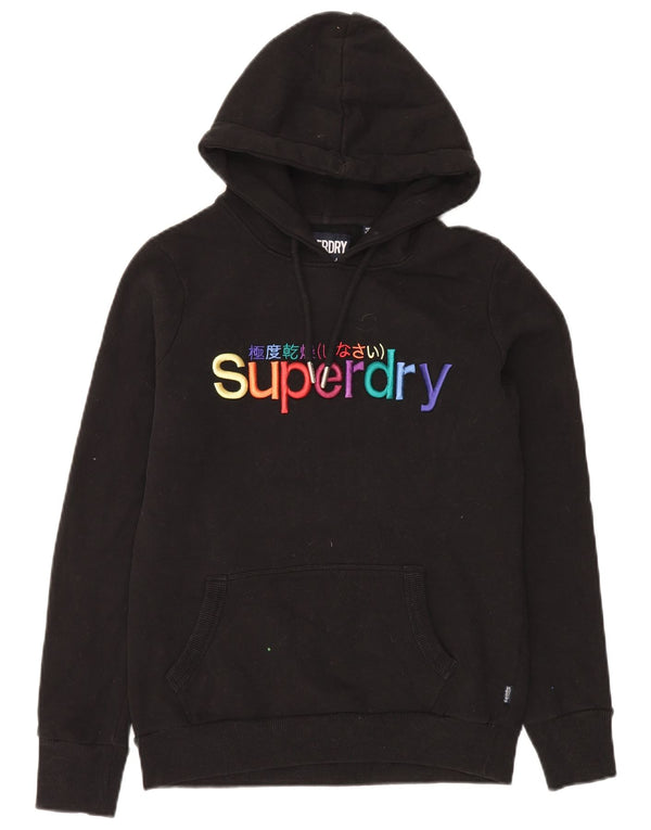 Женский джемпер с капюшоном Superdry UK 10, маленький, черный, хлопок