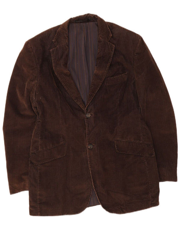 Marks & Spencer Mens 2 Button Corduroy Blazer Jacket UK 38 Medium Brown