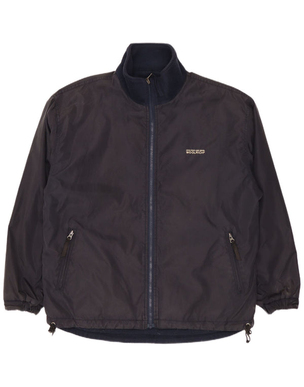 Мужская двусторонняя куртка WOOLRICH UK 40, большой темно-синий нейлон