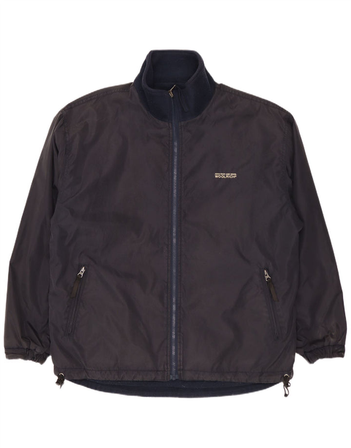 Мужская двусторонняя куртка WOOLRICH UK 40, большой темно-синий нейлон