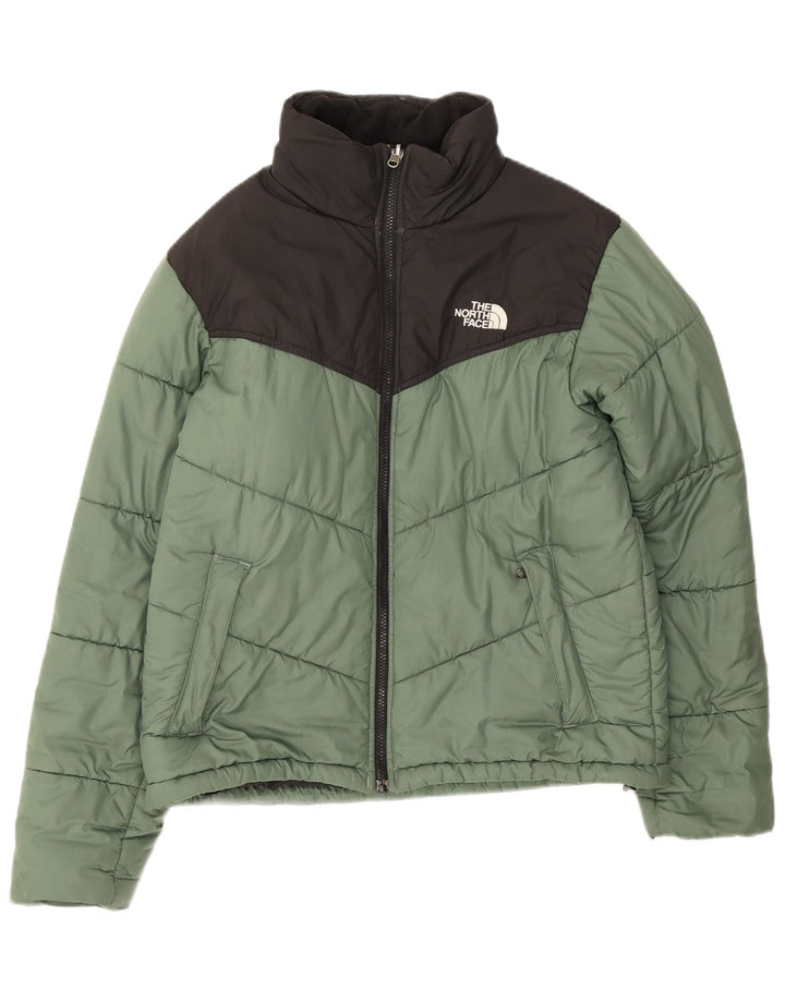 Мужская стеганая куртка The North Face UK 36, маленькая зеленая полиэстер с цветными блоками
