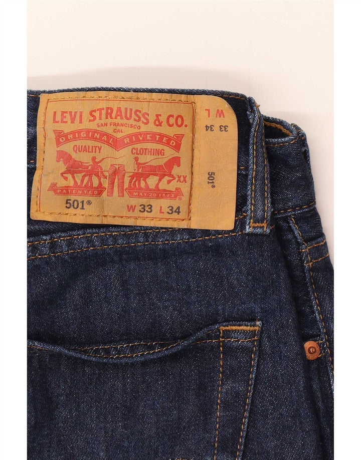 Мужские прямые джинсы Levi's 501 W33 L34 синие, хлопок