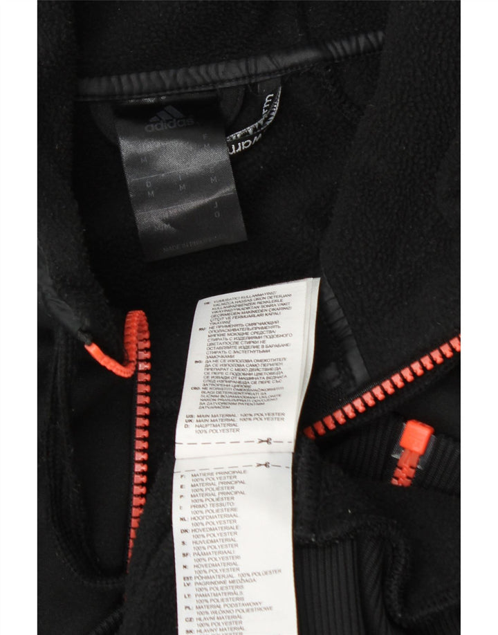 Adidas Mens Climawarm Графический свитер с капюшоном на молнии, средний черный полиэстер