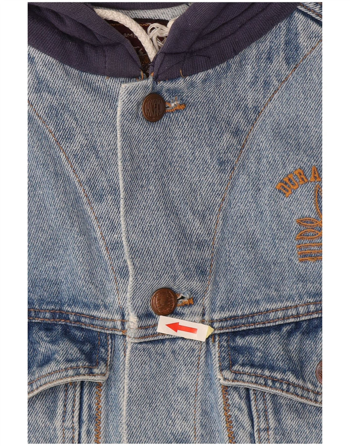 Мужская джинсовая куртка DURANGO с капюшоном UK 40, большая синяя, хлопок с цветными блоками