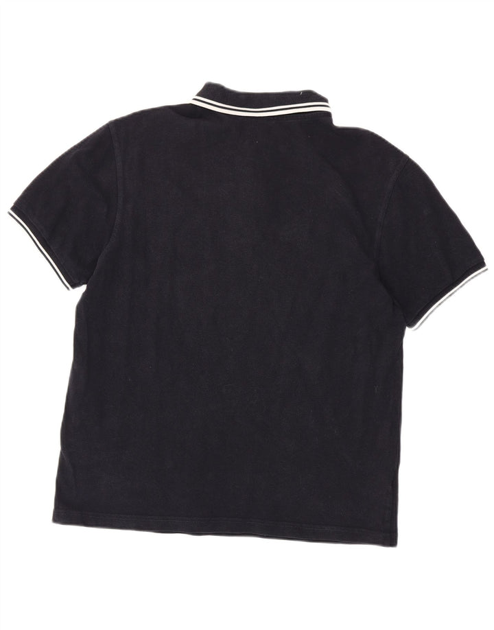 Мужская рубашка-поло Fred Perry среднего размера, темно-синяя, хлопок