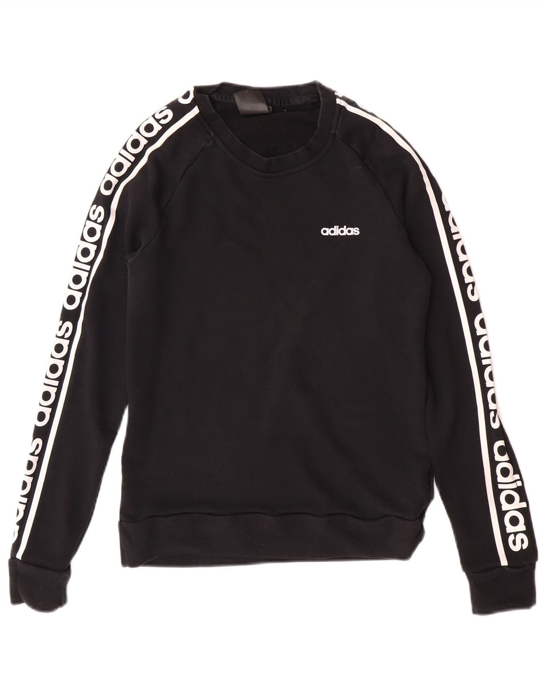 Женский свитер с рисунком Adidas UK 12/14, средний, черный, хлопок