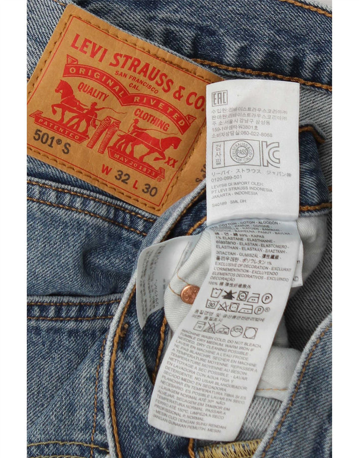 Мужские прямые джинсы Levi's 501 W32 L30 синие, хлопок