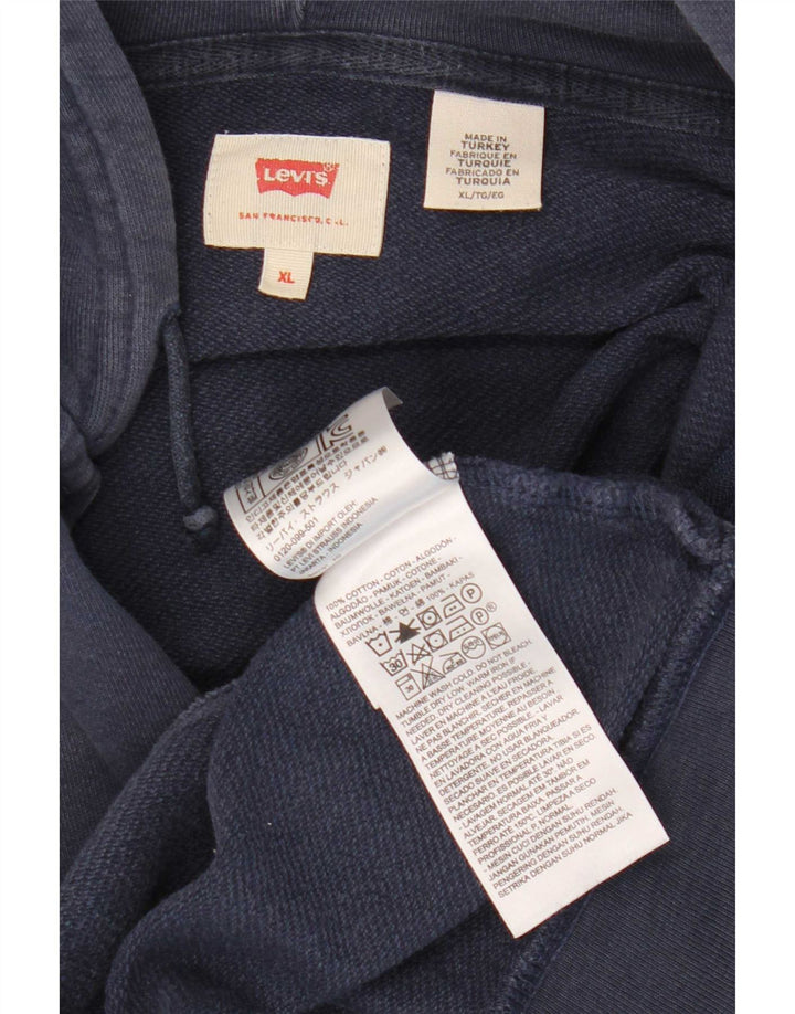 Мужской свитер с капюшоном на молнии Levi's XL, темно-синий, хлопок