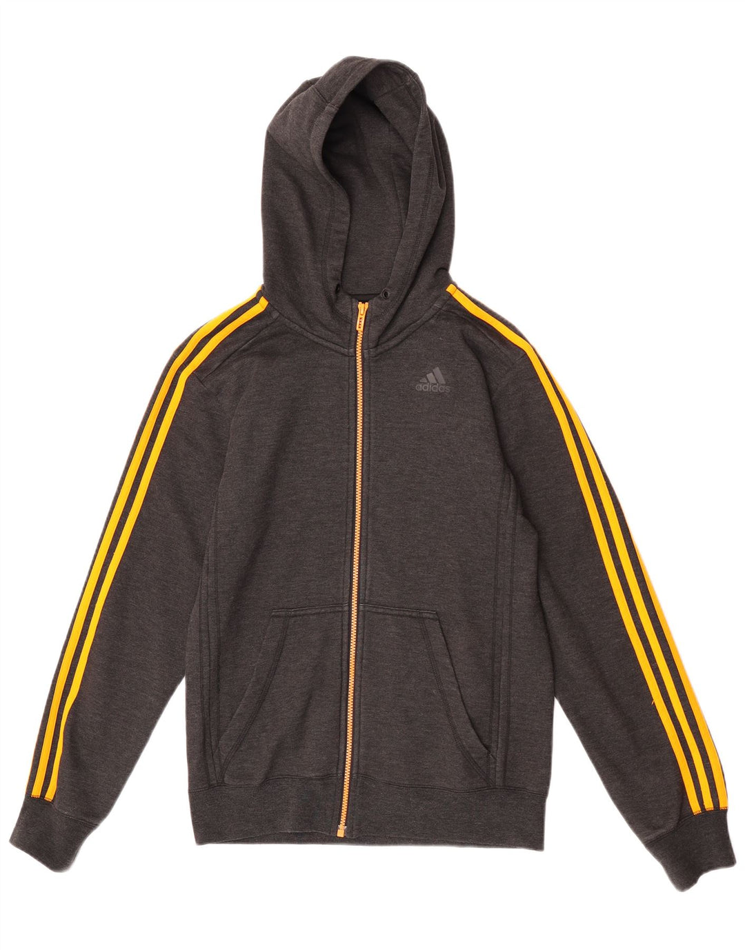 Мужской свитер с капюшоном Adidas Climalite на молнии, маленький серый полиэстер