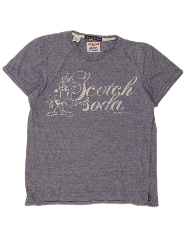 Женская футболка с рисунком Scotch & Soda, топ среднего размера, темно-синяя хлопковая полоска