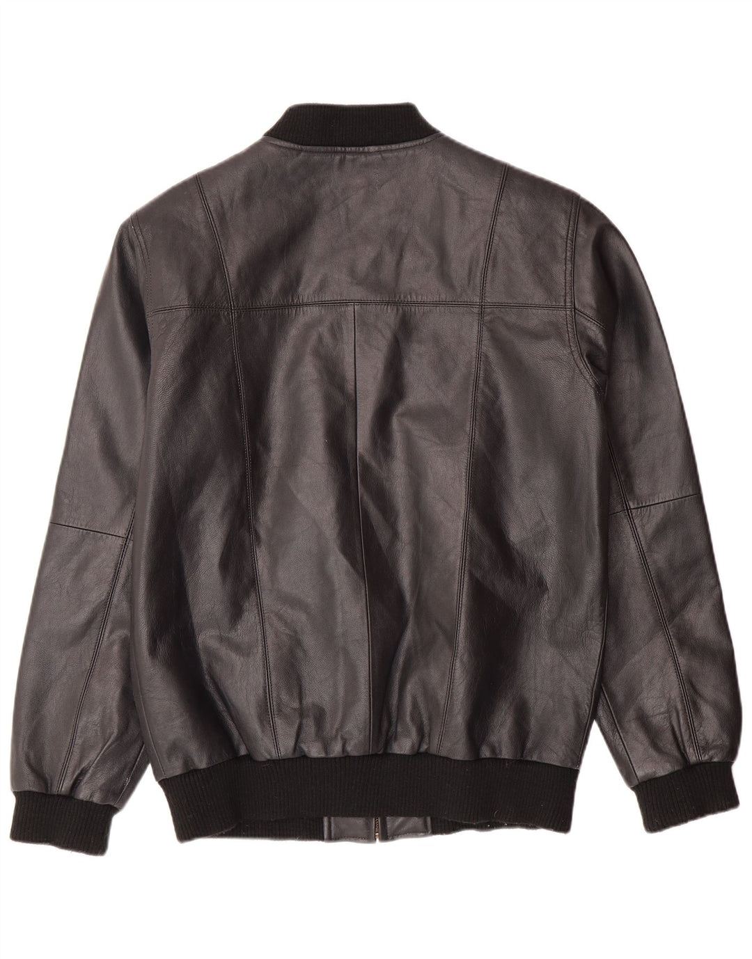 VINTAGE Mens Leather Jacket UK 36 Small Black Leather